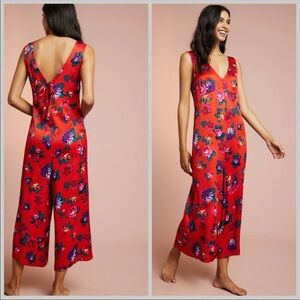 Anthropologie Floreat Rose Lounge Jumpsuit Small